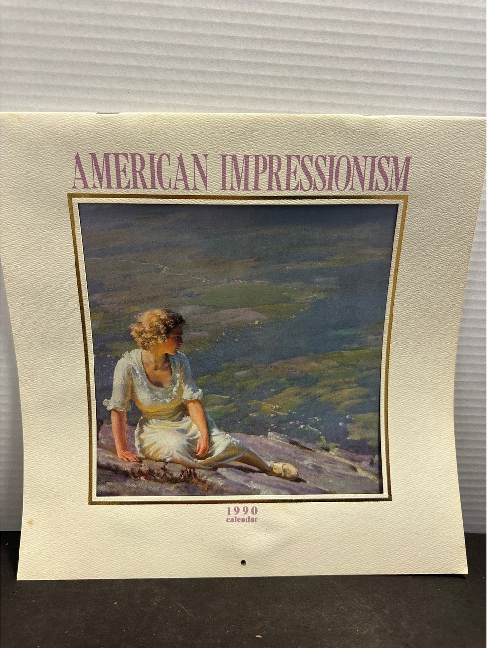 1990 American Impressionism vintage art wall calendar
